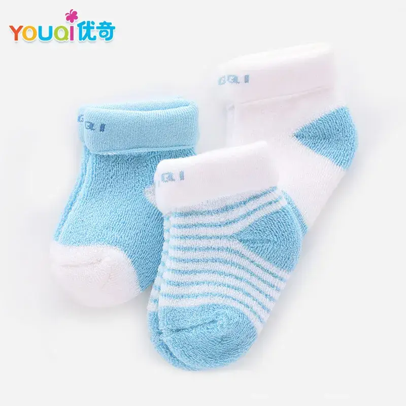 Baby Cotton Mid-Tube Socks Pink Striped 0-6Y - Image 4