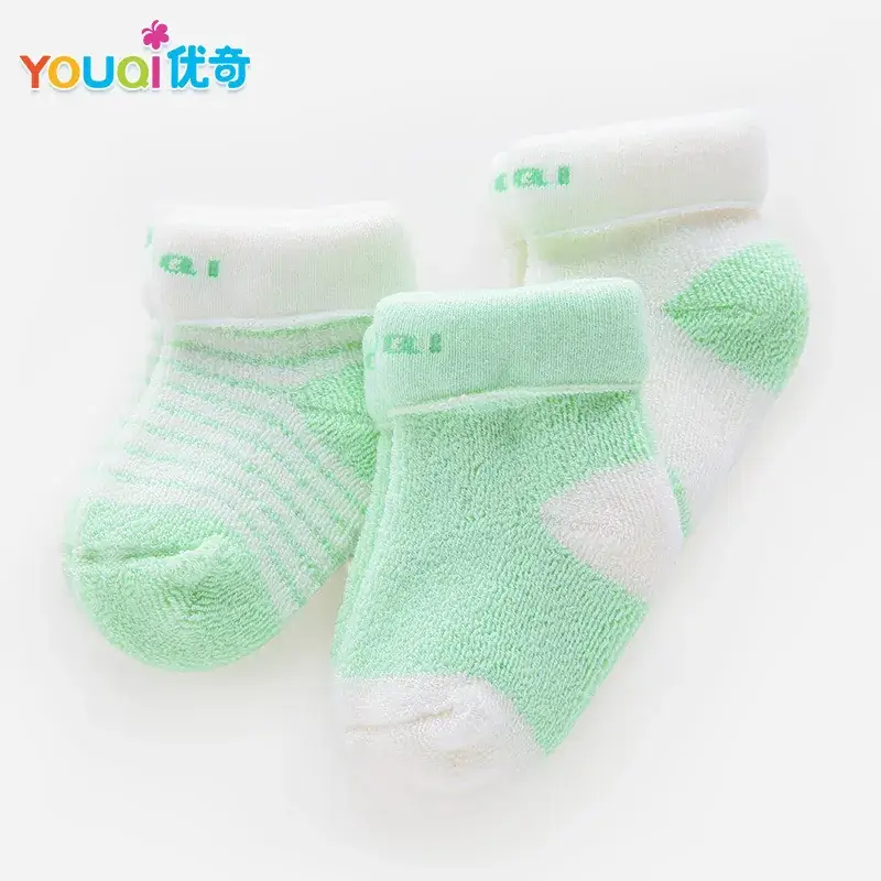 Baby Cotton Mid-Tube Socks Pink Striped 0-6Y - Image 5