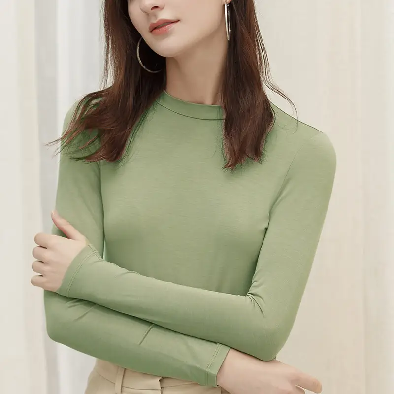 Spring Long Sleeve T-Shirt Women's Solid Color - Image 5