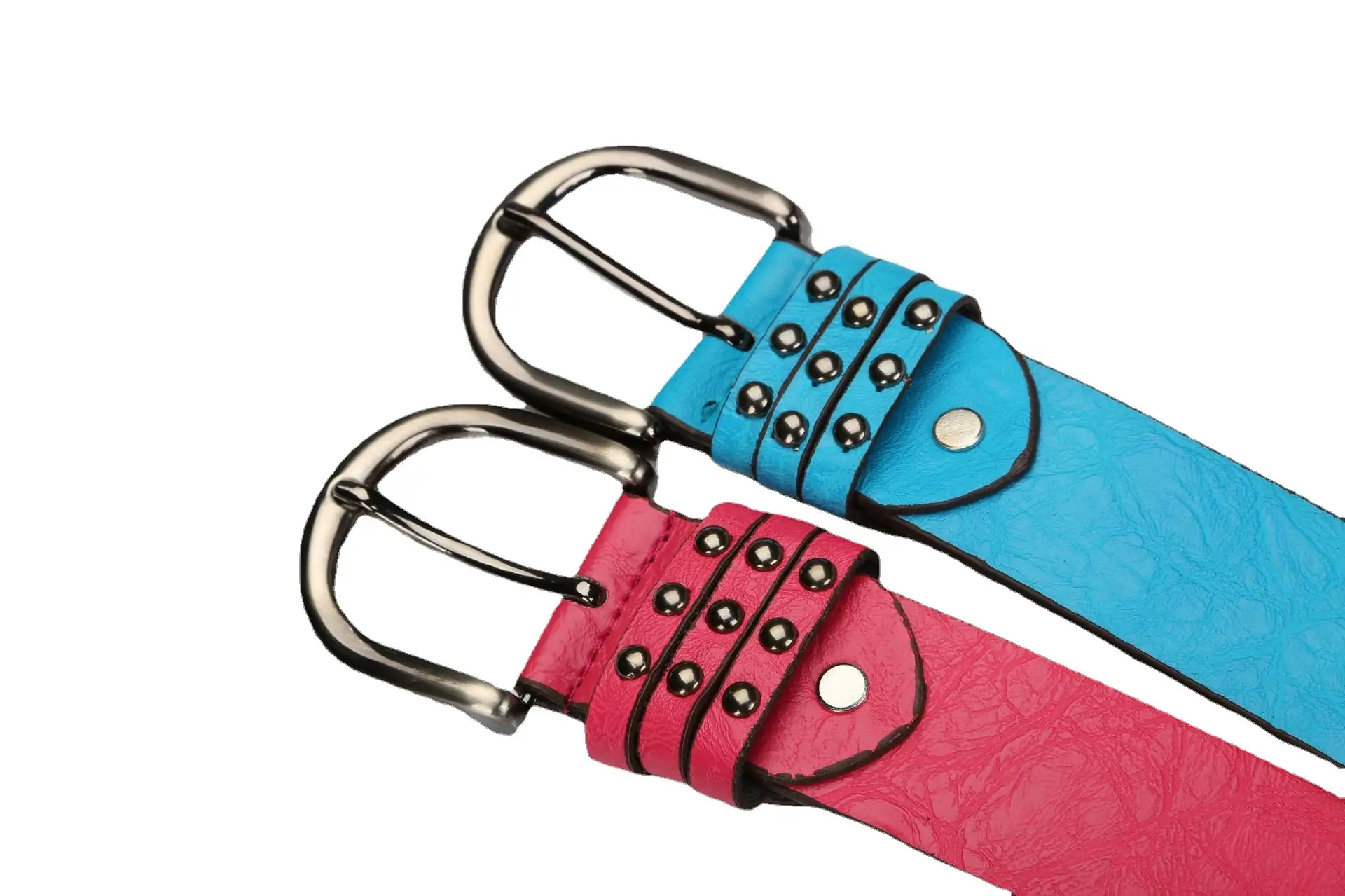 Women's Brown Punk Belt with Metal Buckle