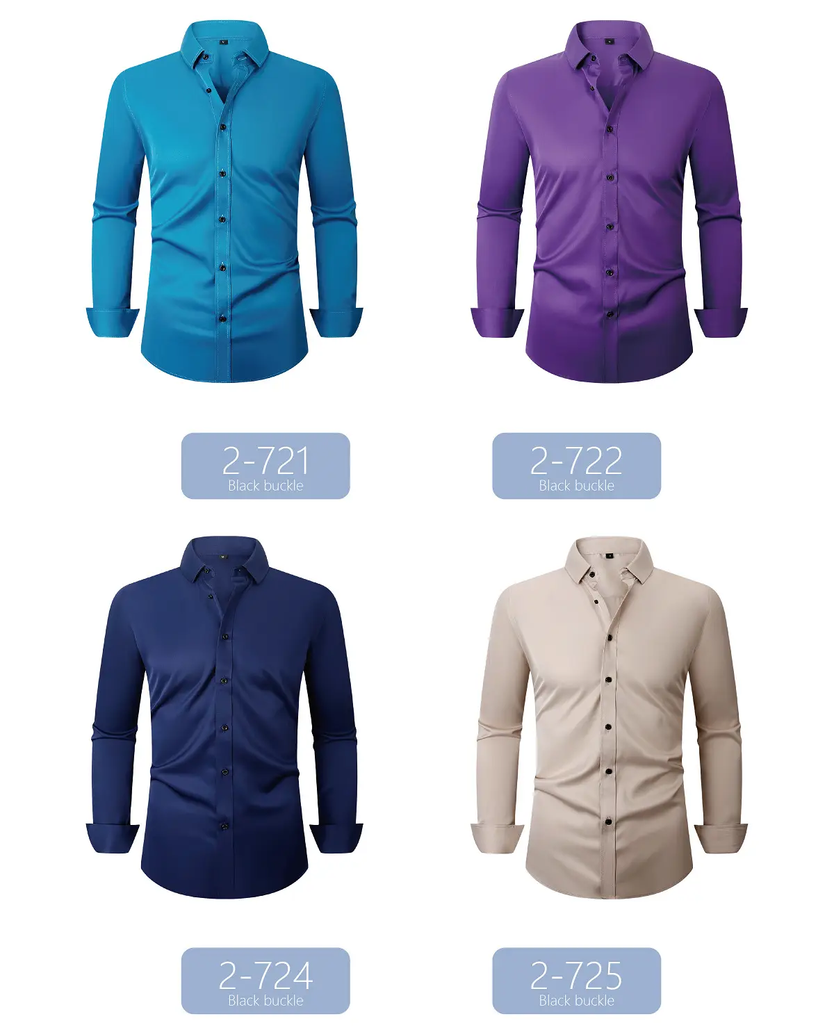 Men's Maroon Stretch Long Sleeve Button Shirt — feature 10