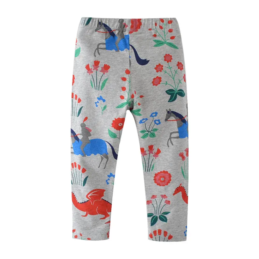 Autumn Printed Stretch Leggings for Girls Knitted Pants - Image 5