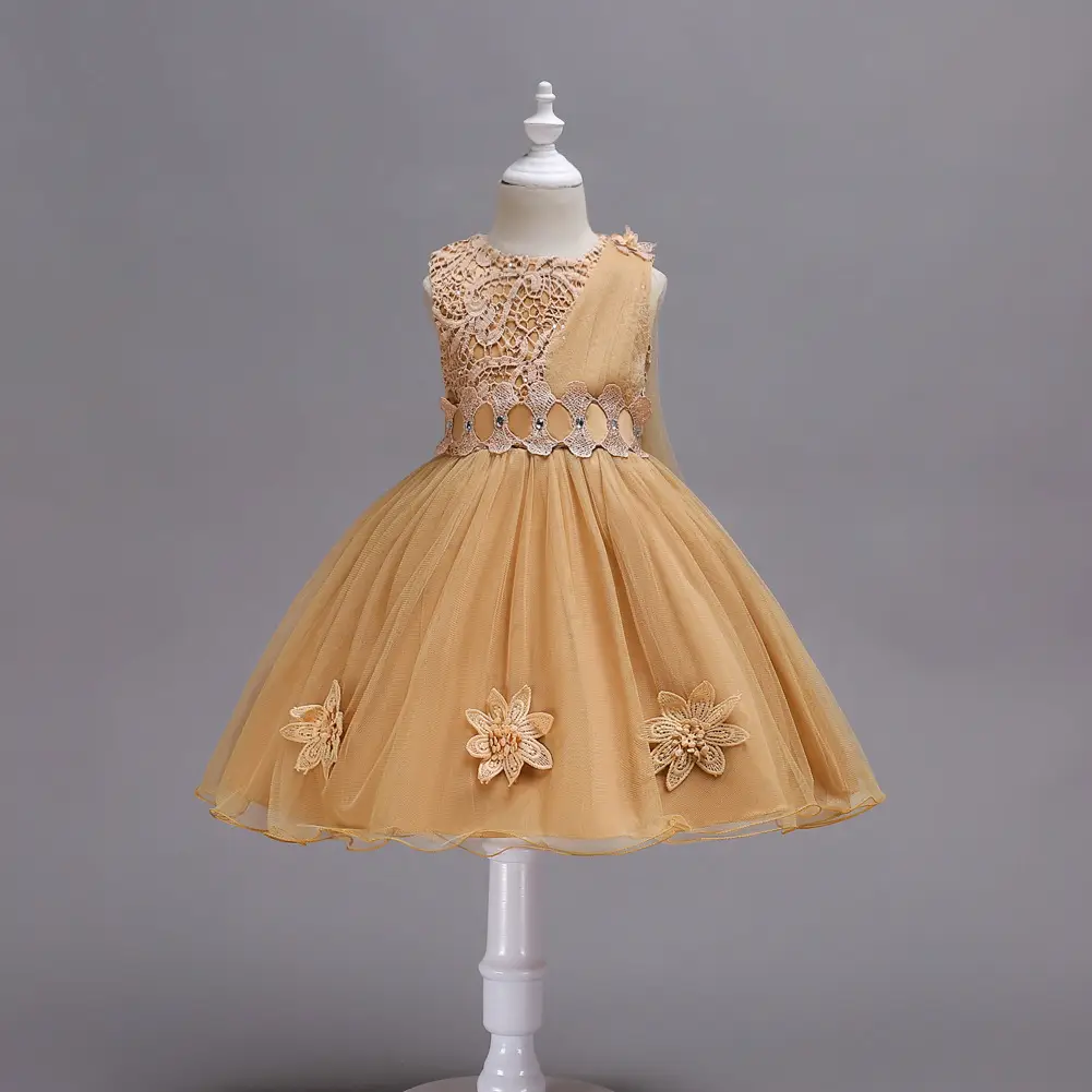 Pink Floral Mesh Kids Dress Large Bow - Image 3