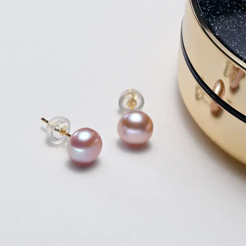 Zhuji 5A Pearl Earrings Gold Plated - Image 8