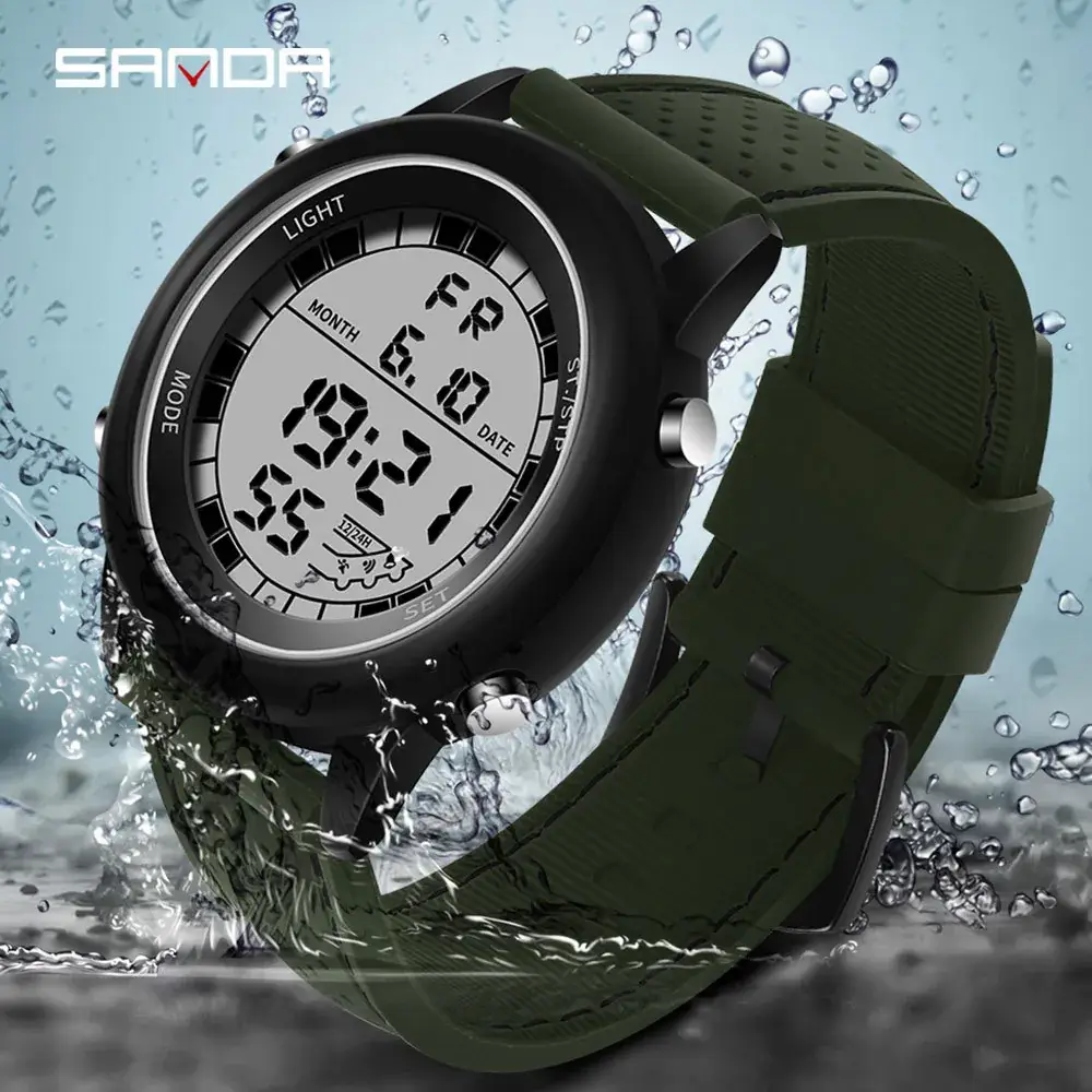 Sanda LED Digital Watch for Men Waterproof Multi-Function - Image 8