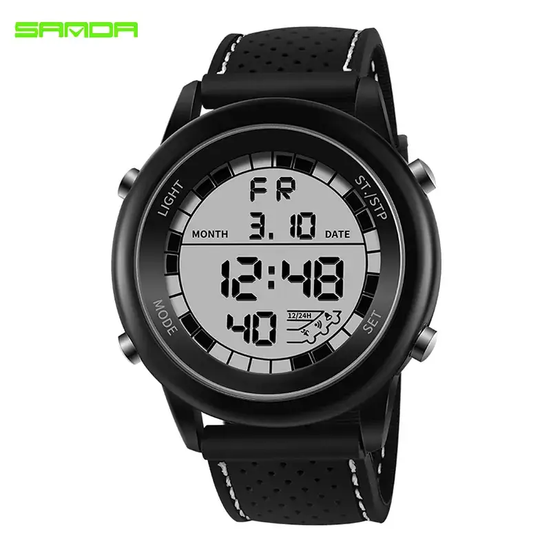 Sanda LED Digital Watch for Men Waterproof Multi-Function - Image 10