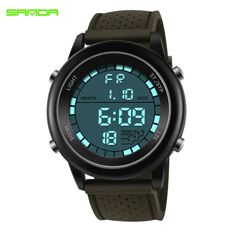 Sanda LED Digital Watch for Men Waterproof Multi-Function - Image 2