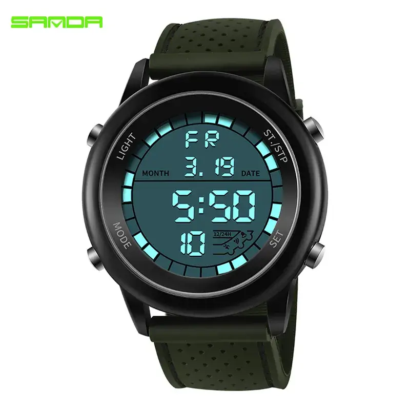 Sanda LED Digital Watch for Men Waterproof Multi-Function - Image 3