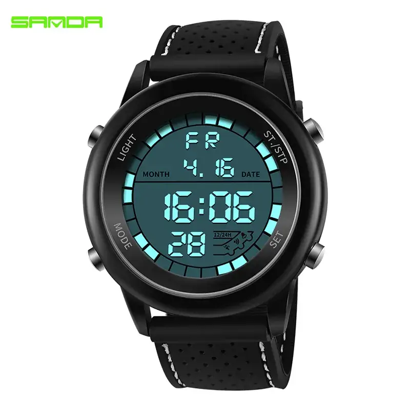Sanda LED Digital Watch for Men Waterproof Multi-Function - Image 4