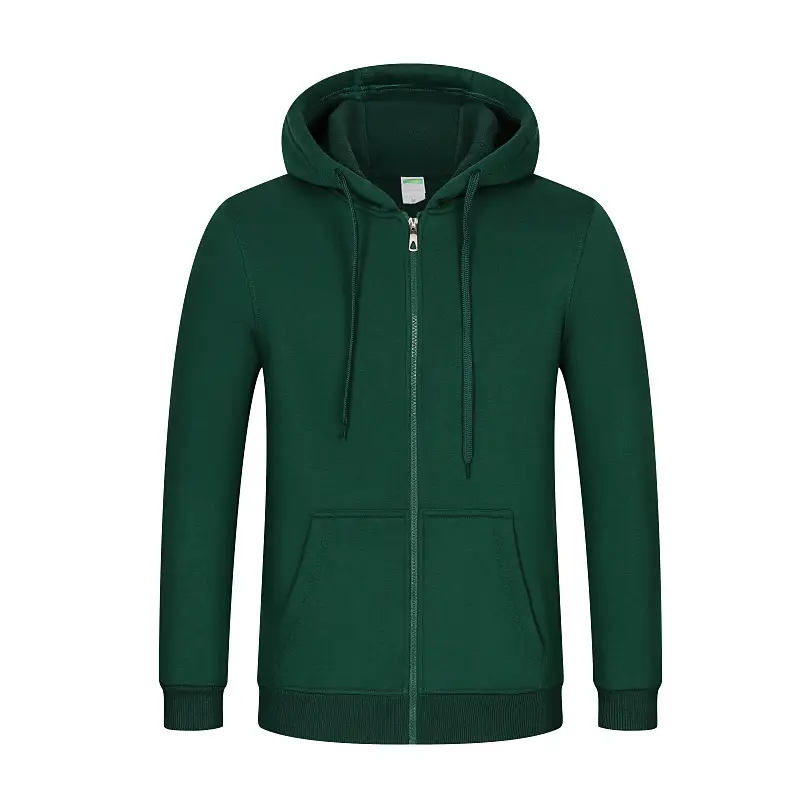 Men Red Full Zip Hoodie Winter Warm - Image 5