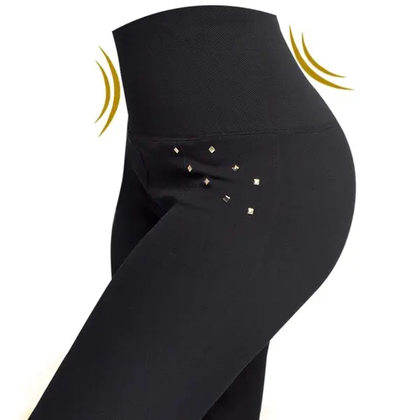Black Velvet High-Waisted Leggings for Women
