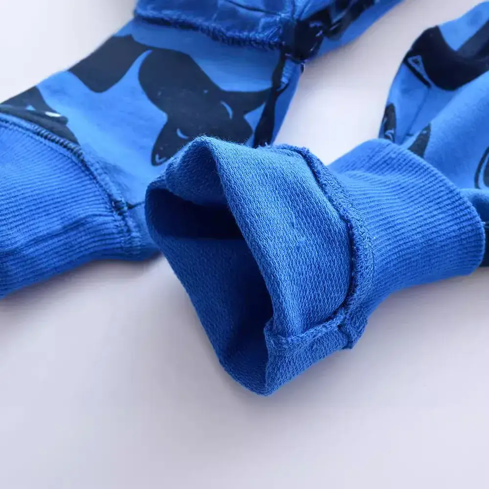 Blue Printed Cotton Ankle-Tied Boys Pants - Image 2