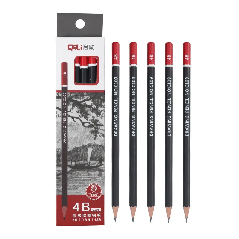 Sketch pencil art 2B pencil 2b a box of student painting 2h-14b log drawing sketch pen suit wholesale