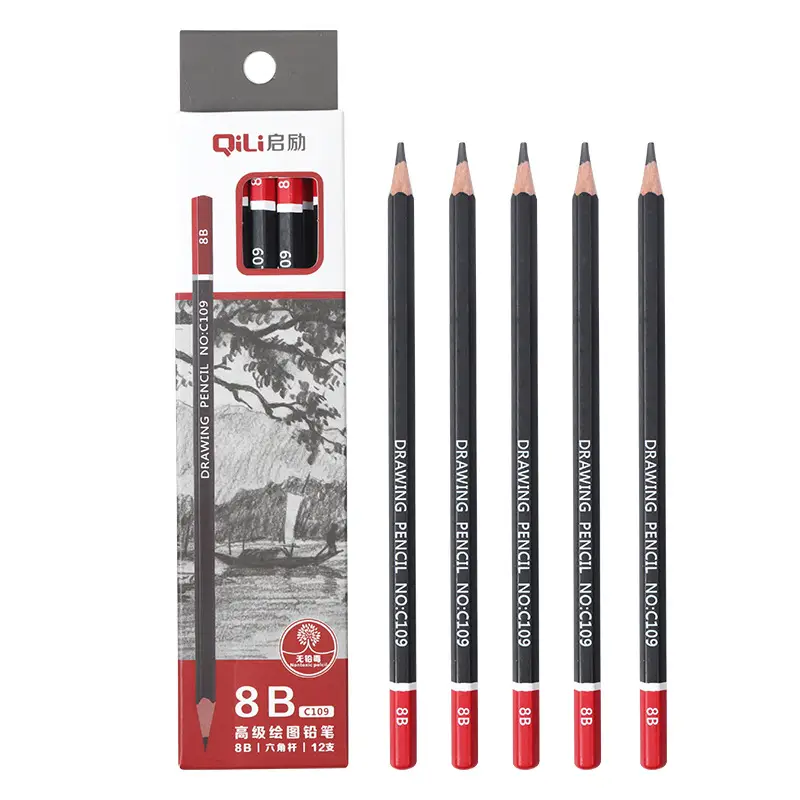 Sketch pencil art 2B pencil 2b a box of student painting 2h-14b log drawing sketch pen suit wholesale