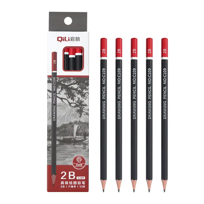 Sketch pencil art 2B pencil 2b a box of student painting 2h-14b log drawing sketch pen suit wholesale