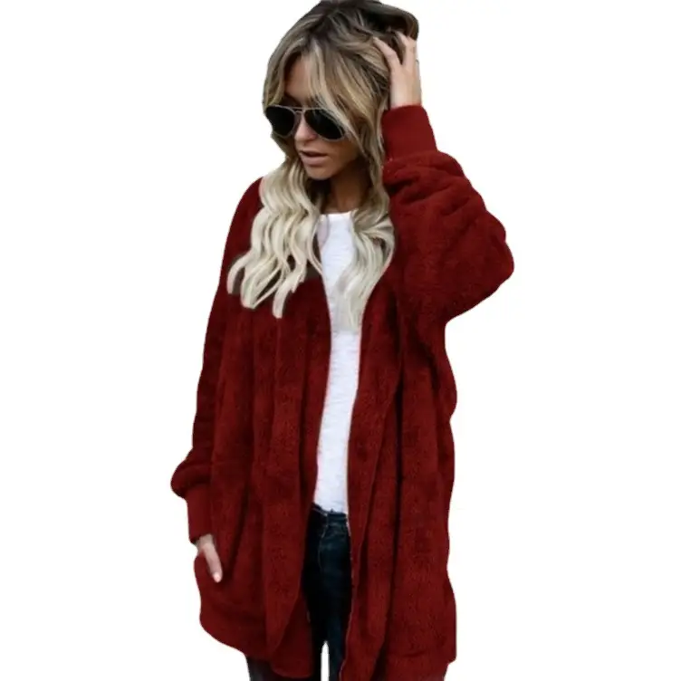 Women's Warm Long Sleeve Mao Mao Jacket Pink - Image 17