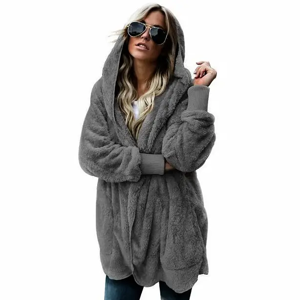 Women's Warm Long Sleeve Mao Mao Jacket Pink - Image 10