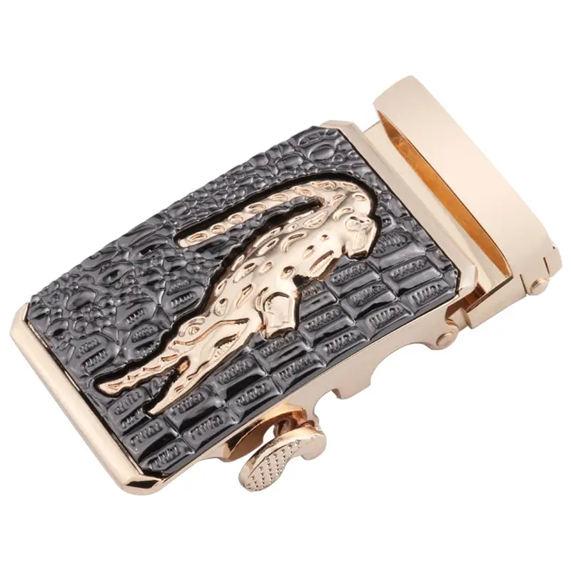 Men's Black Alloy Belt Buckle Set Gold Finish - Image 24