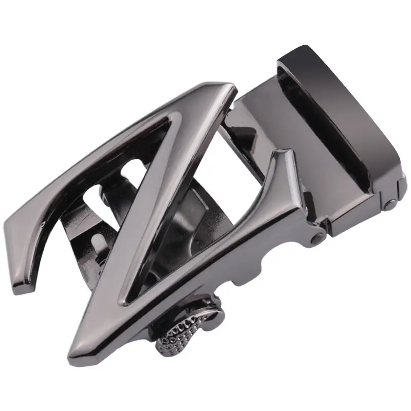 Men's Black Alloy Belt Buckle Set Gold Finish - Image 11