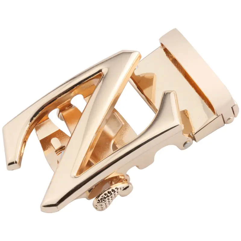 Men's Black Alloy Belt Buckle Set Gold Finish - Image 12