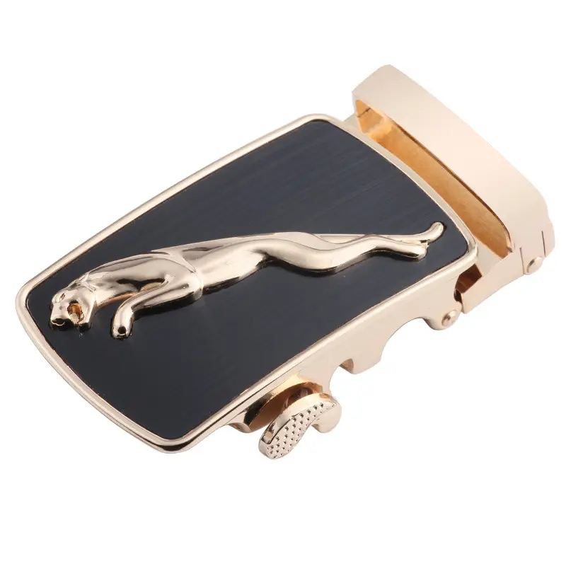 Men's Black Alloy Belt Buckle Set Gold Finish - Image 14