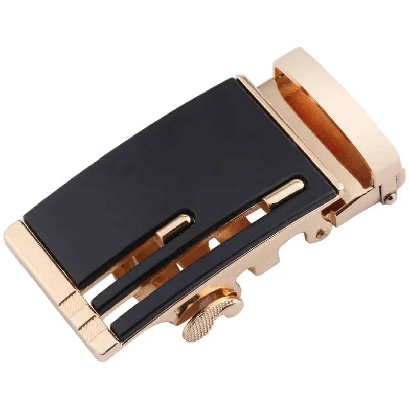 Men's Black Alloy Belt Buckle Set Gold Finish - Image 18