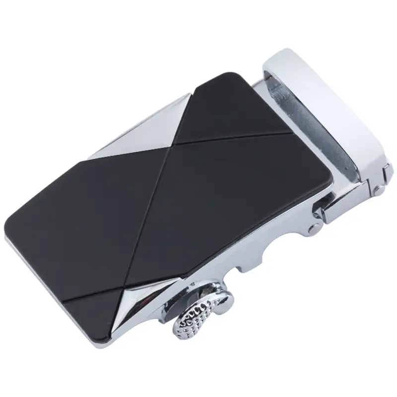 Men's Black Alloy Belt Buckle Set Gold Finish - Image 3