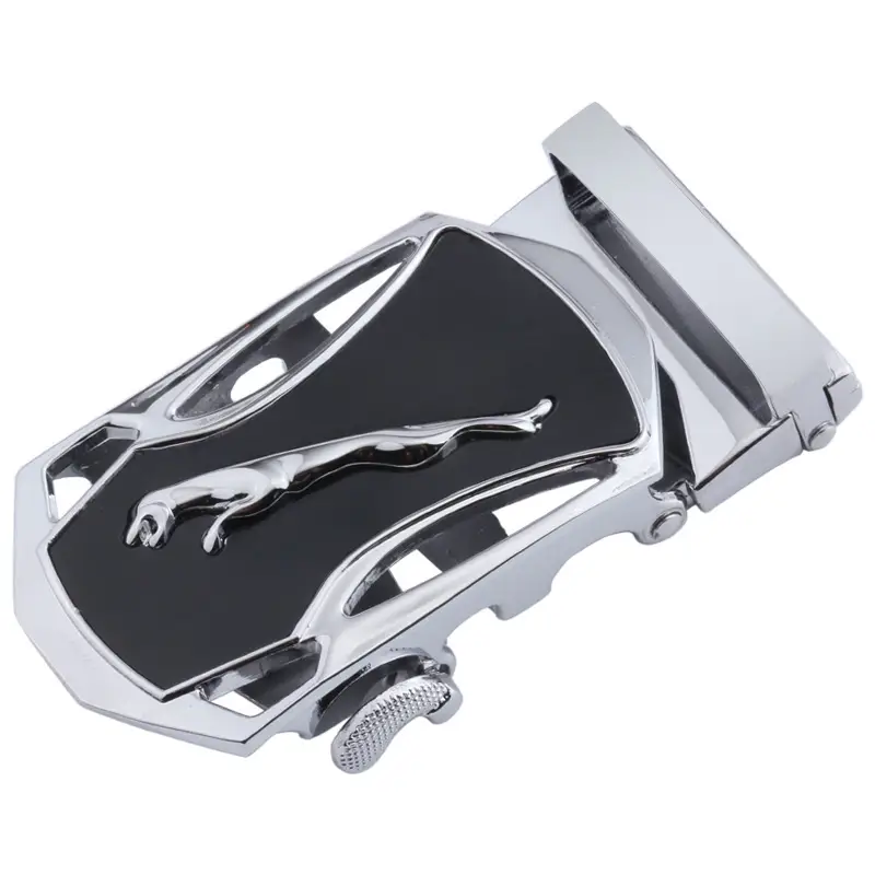 Men's Black Alloy Belt Buckle Set Gold Finish - Image 5