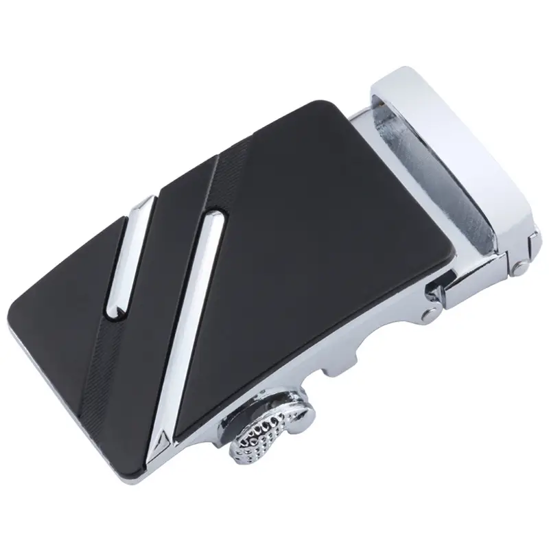 Men's Black Alloy Belt Buckle Set Gold Finish - Image 9