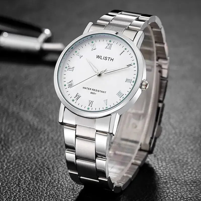 Walis Men's Stainless Steel Analog Watch with Digital Display - Image 2