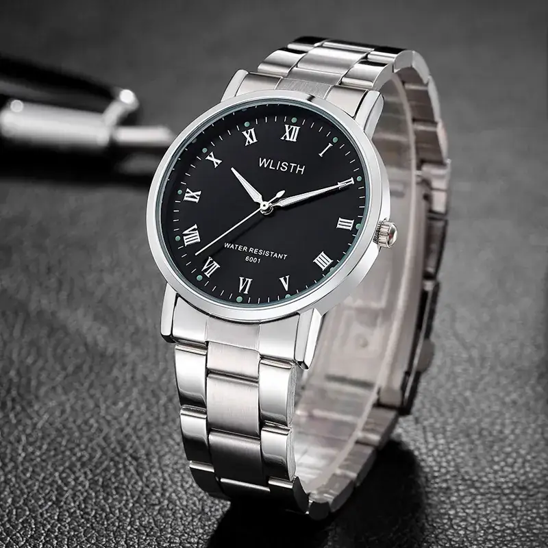 Walis Men's Stainless Steel Analog Watch with Digital Display - Image 3
