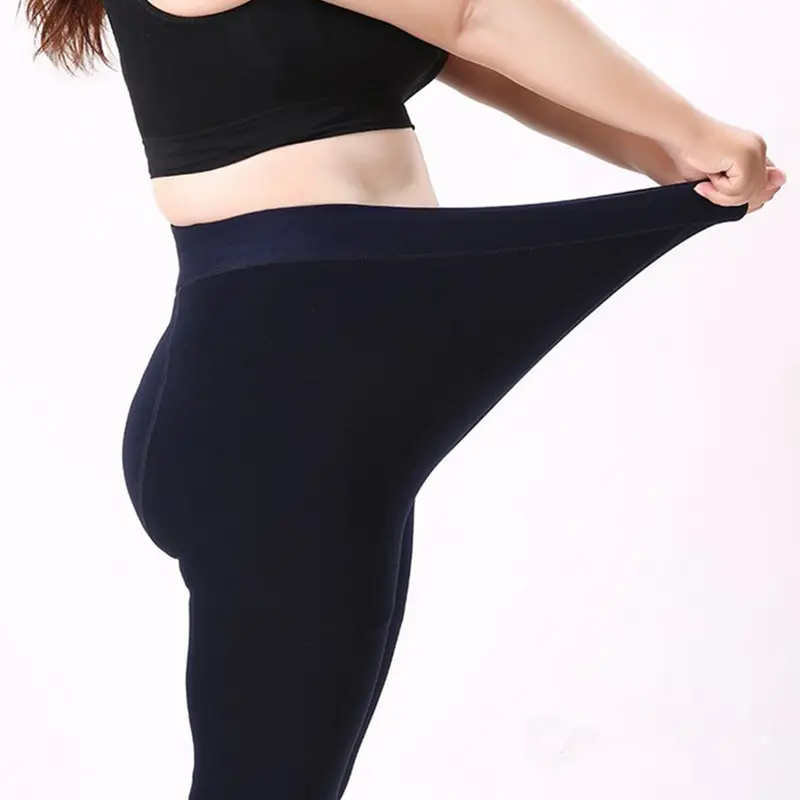 180g Plus Size Pearl Velvet Leggings Women's Fleece Lined Winter Warm Pants - Image 4