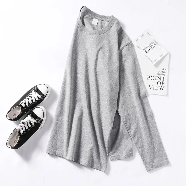 Men's White Long Sleeve T-Shirt Xinjiang Cotton