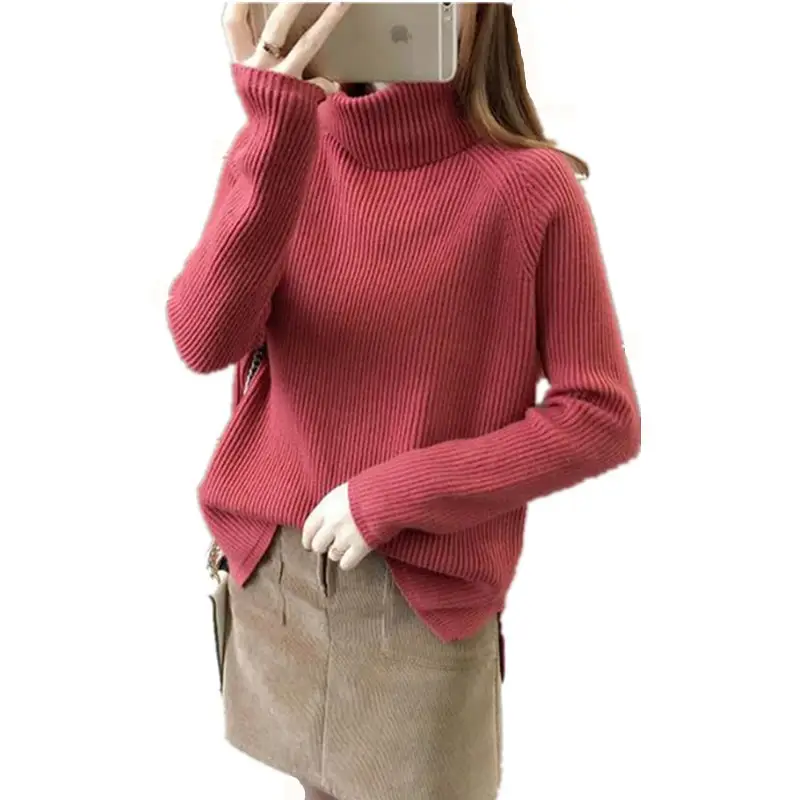 2020 Women's 20turtleneck Sweater Solid Color - Image 11