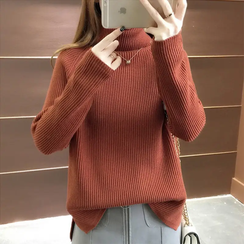 2020 Women's 20turtleneck Sweater Solid Color - Image 4