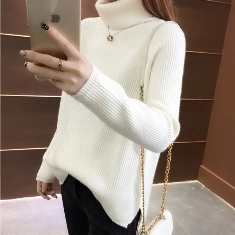 2020 Women's 20turtleneck Sweater Solid Color - Image 5