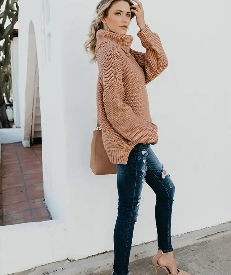 Long Sleeve Knit Turtleneck Jacket for Women 2025 β feature 10