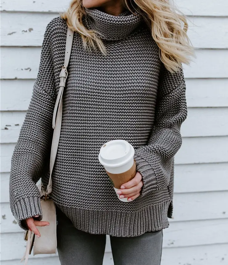 Long Sleeve Knit Turtleneck Jacket for Women 2025 β feature 13