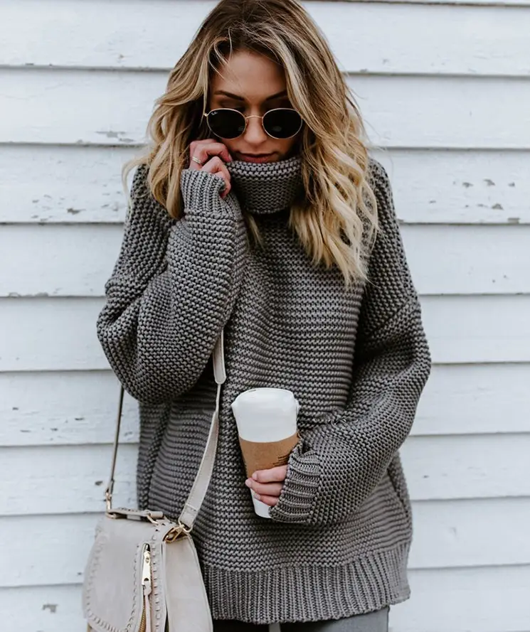 Long Sleeve Knit Turtleneck Jacket for Women 2025 β feature 15