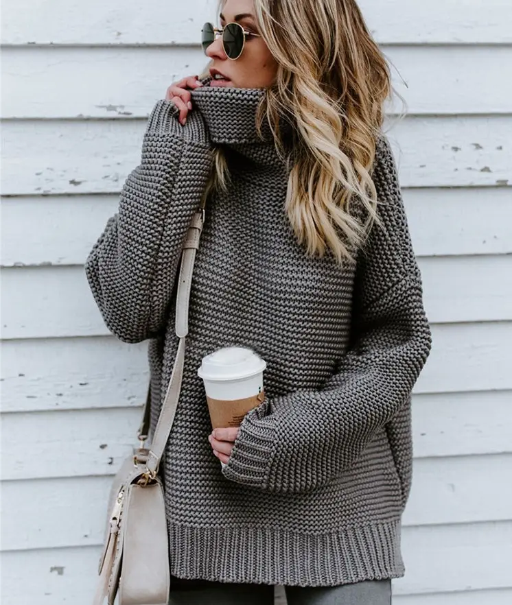 Long Sleeve Knit Turtleneck Jacket for Women 2025 β feature 17