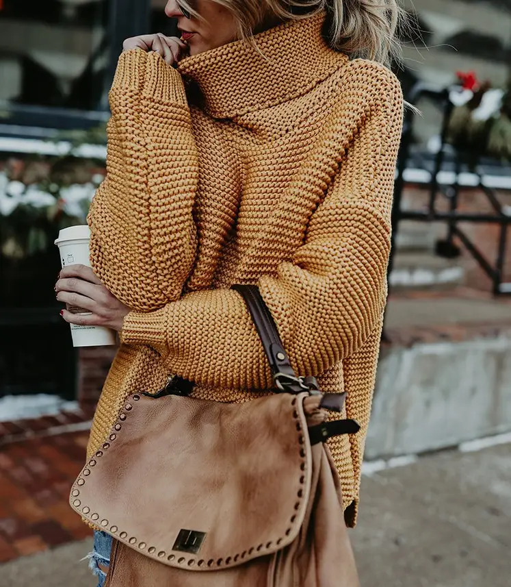 Long Sleeve Knit Turtleneck Jacket for Women 2025 β feature 18