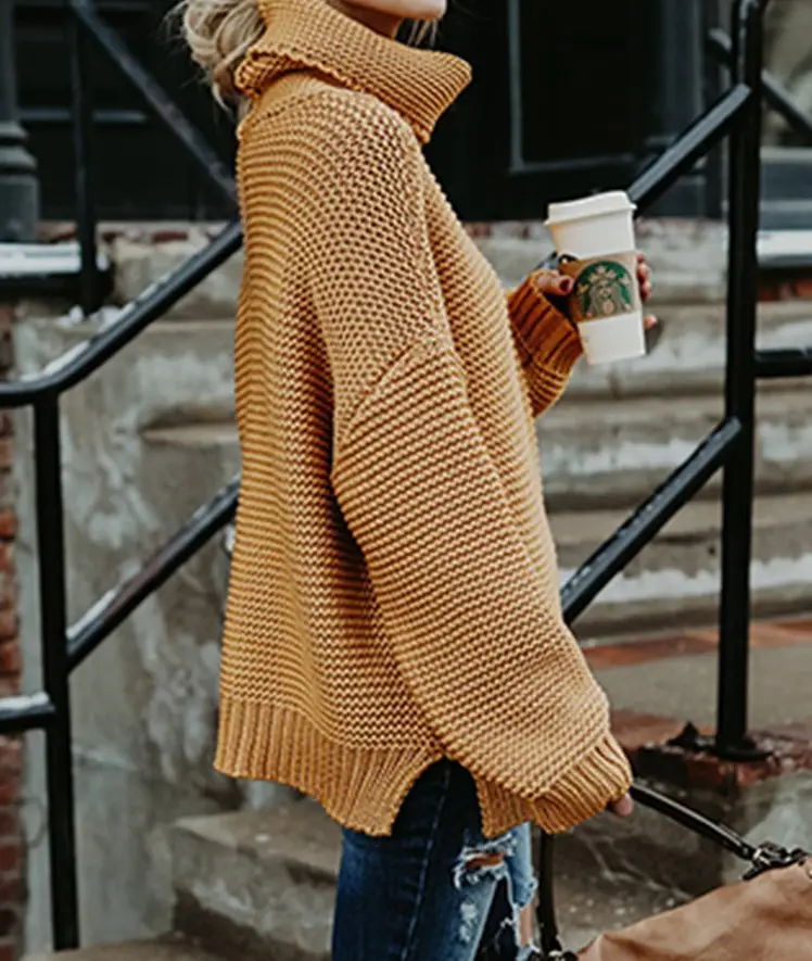 Long Sleeve Knit Turtleneck Jacket for Women 2025 β feature 22
