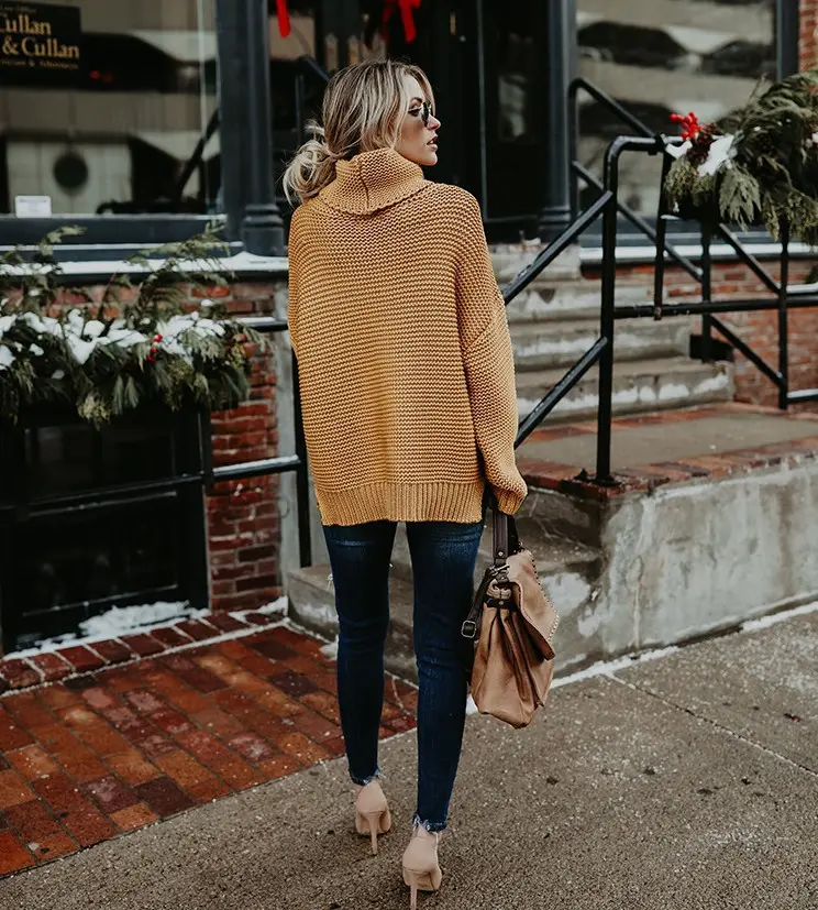 Long Sleeve Knit Turtleneck Jacket for Women 2025 β feature 23