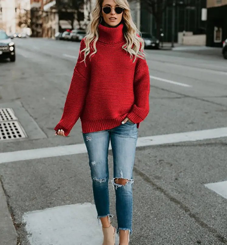 Long Sleeve Knit Turtleneck Jacket for Women 2025 β feature 26
