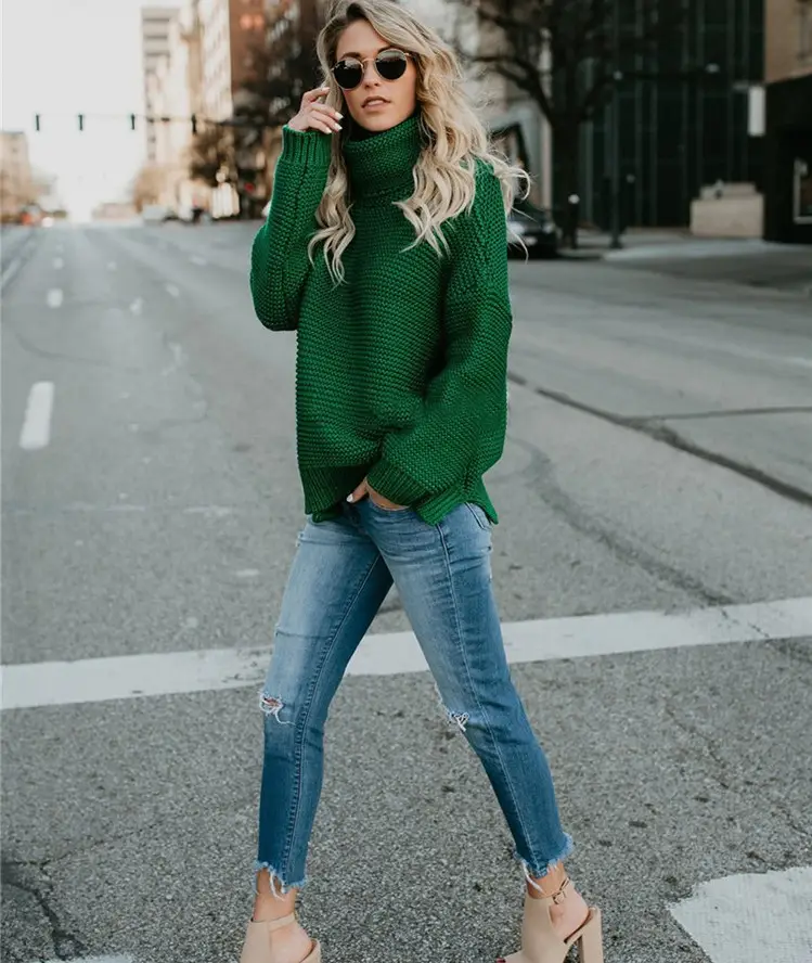 Long Sleeve Knit Turtleneck Jacket for Women 2025 β feature 8
