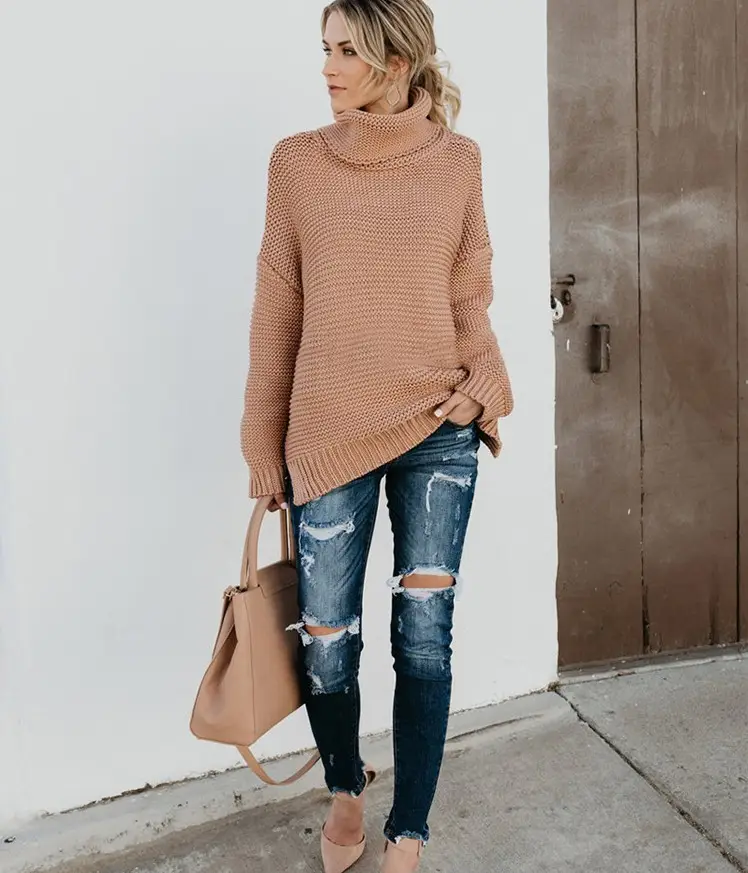 Long Sleeve Knit Turtleneck Jacket for Women 2025 β feature 9