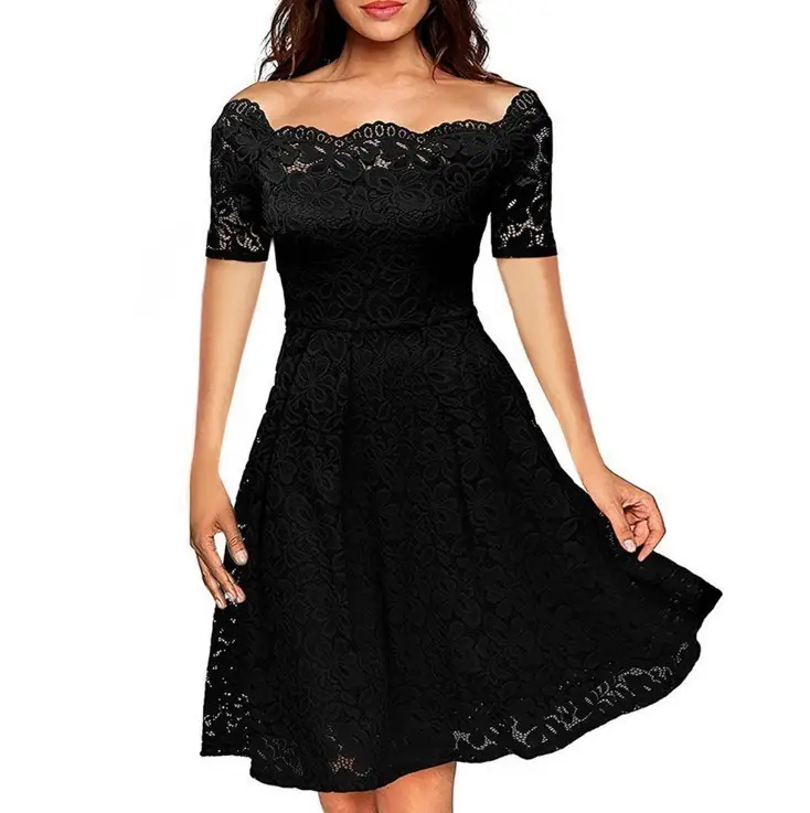 Maroon Lace One-Lined Evening Gown Large Hem - Image 7