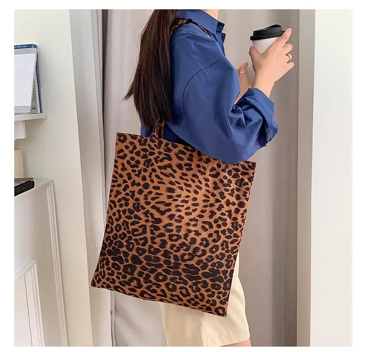 Leopard Print Large Women's Tote Bag — feature 1