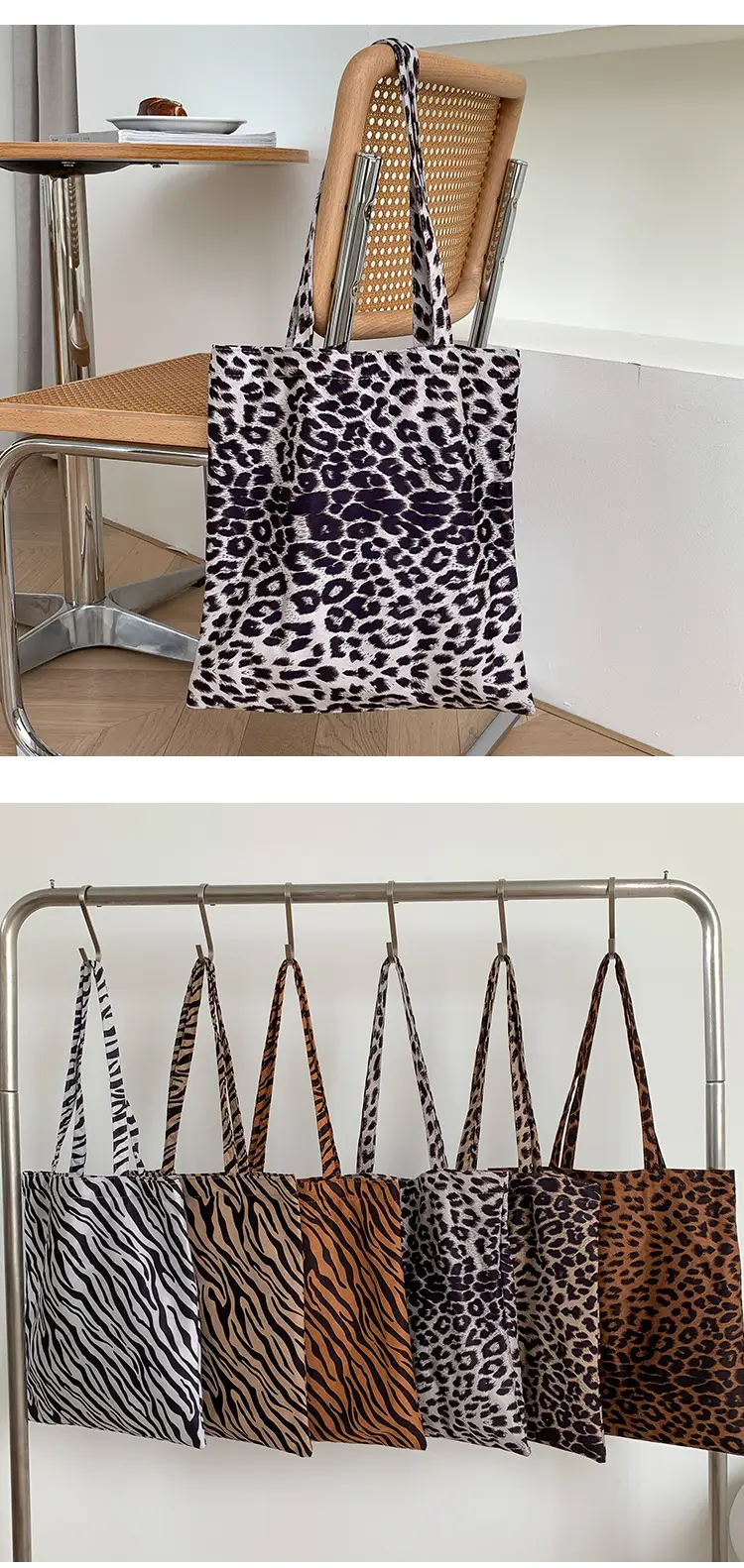 Leopard Print Large Women's Tote Bag — feature 2