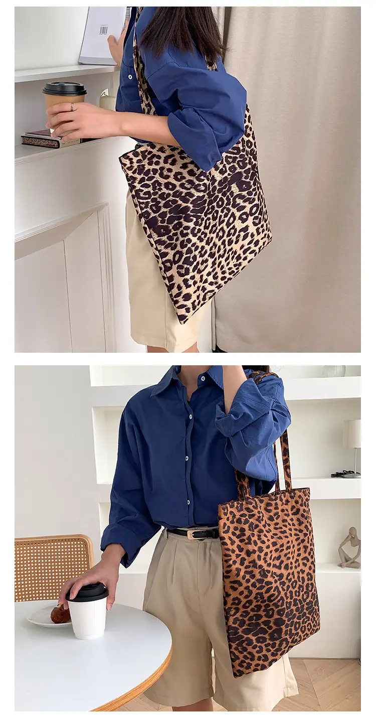 Leopard Print Large Women's Tote Bag — feature 6